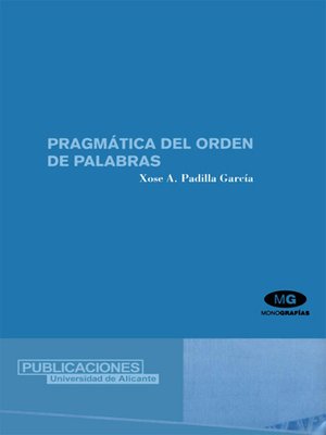 cover image of Pragmática del orden de palabras